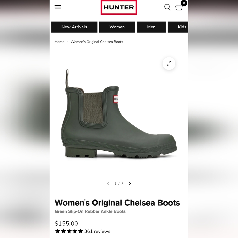 NWB WOMEN'S HUNTER CHELSEA BOOTS